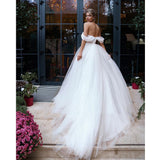 Women's Elegant Wedding Dresses Sexy Off Shoulder Sleeveless A Series Bridal Gowns Vestidos De Novia 2023 Robe Mariée