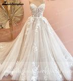 Court Train Wedding Dress 2023 Vestido Civil Tulle Wedding Dresses Sleeveless Lace Bodice Bridal Gown Robe de mariee