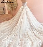 Court Train Wedding Dress 2023 Vestido Civil Tulle Wedding Dresses Sleeveless Lace Bodice Bridal Gown Robe de mariee