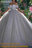 Princess Wedding Dress Ladies Glitter Tulle Sweetheart Bridal Dress Robe De Mariee Off Shoulder Arab Dubai فستان Mariée