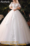 Wedding Dress 2023 New Bridal Wedding Gown With Long Train Lace Embroidery Ball Gown Princess Luxury Plus Size