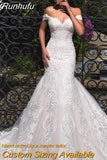 Wedding Dress Elegant Embroidered Lace On Net With Slim-line Off The Shoulder Sleeveless Bride Lace Up Robe De Mariee
