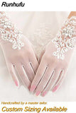 New Lace Bride Wedding Gloves High-end Hand Sewn Diamond Finger Wedding Gloves Wedding Accessories Mariage