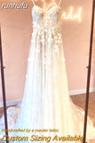 Lace Flowers Boho Wedding Dress For Women 2023 Vestido Civil Bridal Church Wedding Gowns Custom Made suknie slubne