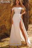 Elegant Mermaid Wedding Dresses Off The Shoulder Glitter Side Slit Bridal Gowns Boho Beach Evening Wedding Gowns Custom Size