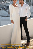 Elegant Mermaid Wedding Dresses Long Sleeve Square Neck Bridal Gowns Boho Beach Princess Evening Wedding Gowns Custom Size