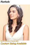 VA06 Birdcage Veil White Black Veil Face Veil Handband Bridal Veils with Crystal Blusher Veil Wedding Party Accesories
