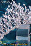 HP374 Golden Wedding Crown Crystal Bridal Tiara Women Headband Bride Hair Accessories Pageant Headdress Luxury Headwear