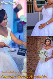 Off The Shoulder Wedding Dress Beading Sexy Arabic Bridal Gowns Ball Gown Princess Bridal Dresses