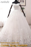 Novias New Arrival Africa Style Korean Lace Applique Wedding Dress V Neck off Shoulder Plus Size Bridal Gown Dress Princess