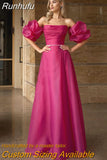 Strapless A-Line Evening Dresses Detachable Puff Sleeves Bridal Gowns Vestidos De Noiva