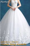 High Quality See Through Wedding Dresses Ball Gowns Lace Up Bride Dres Vestidos De Novia Plus Size Customized Dress