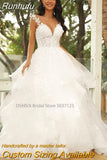 Sweetheart Neckline A-Line Wedding Dresses Spaghetti Straps Lace Appliques Bridal Gowns Vestido De Noiva